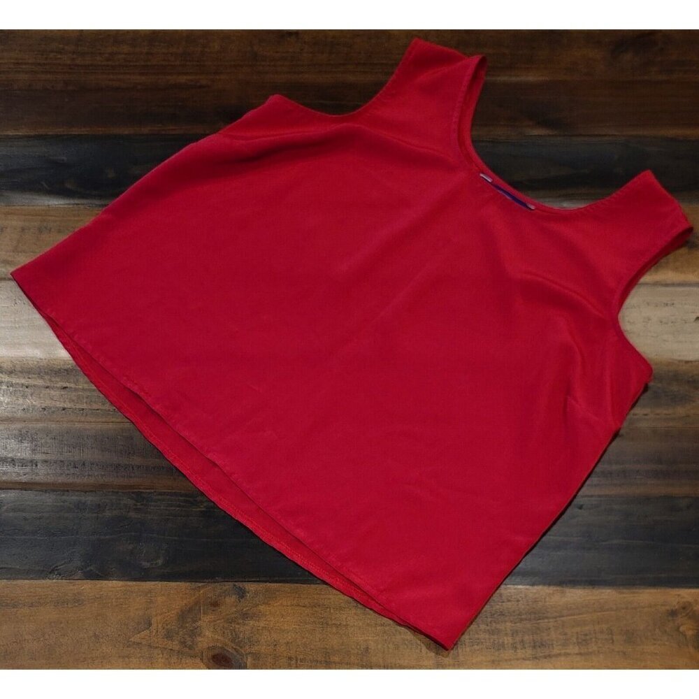 Penningtons Wide Strap Tank Top Lightweight Polyester Rose Red Women's Size 2XL